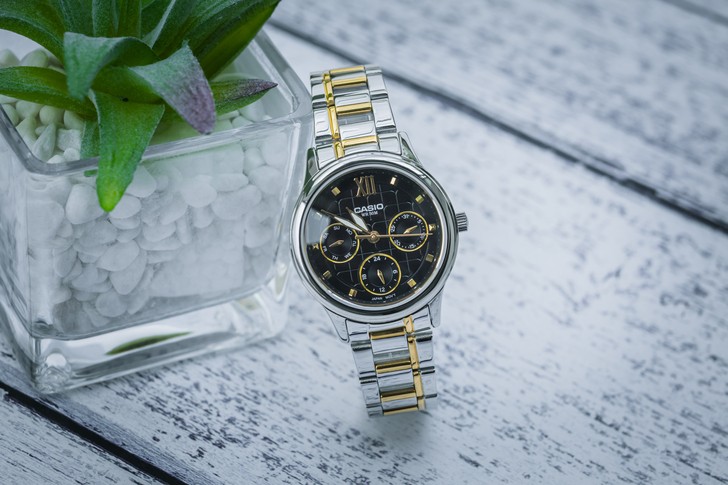 Đồng hồ Casio LTP-E306SG-1AVDF: Thiết kế đề cao sự cân đối - Ảnh 2