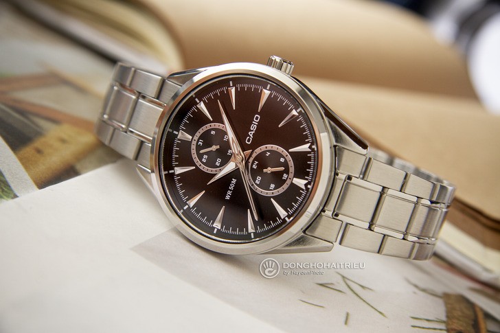 Đồng hồ Casio MTP-SW340D-1AVDF kim loại mạ bạc sang trọng - Ảnh 1