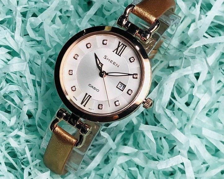 Đồng hồ nữ Casio SHE-4055PGL-7BUDF đính đá sang trọng - Ảnh 3
