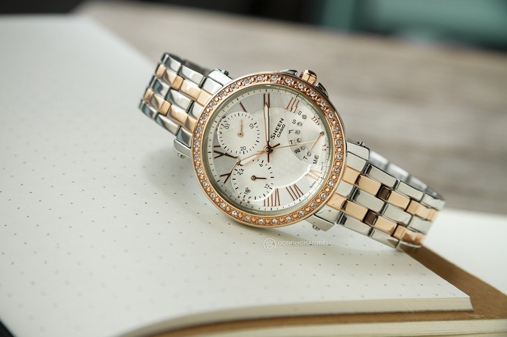 Casio SHN-3011SG-7ADR đính pha lê, dây demi sang trọng - Ảnh 8