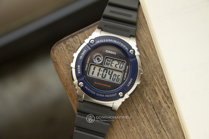 Đồng hồ Casio W-216H-2AVDF giá rẻ, thay pin miễn phí trọn đời - Ảnh 1