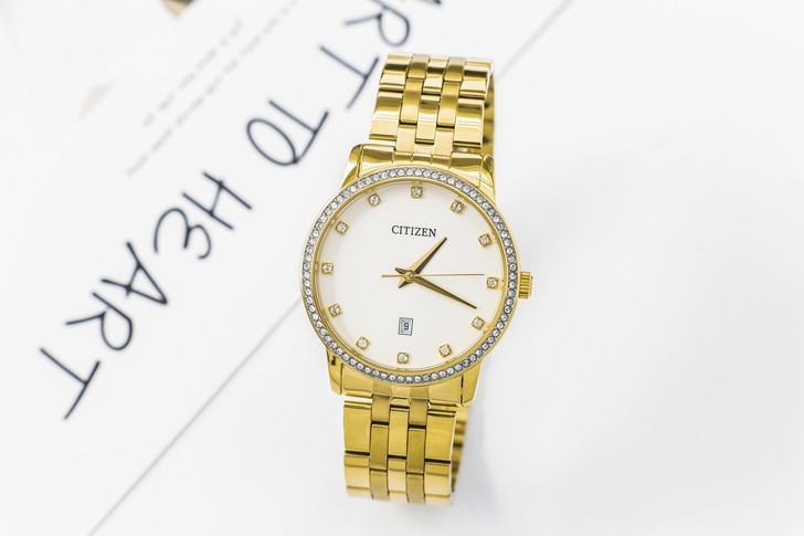 Đồng hồ Citizen BI5032-56A màu vàng sang trọng đính pha lê - Ảnh 1
