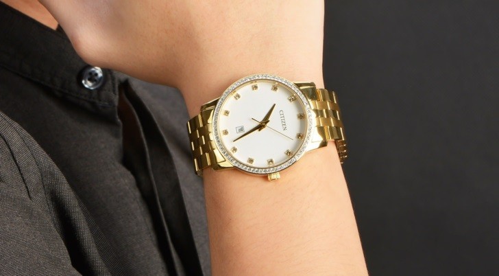 Đồng hồ Citizen BI5032-56A màu vàng sang trọng đính pha lê - Ảnh 2