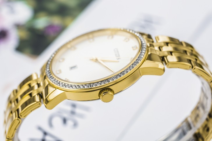Đồng hồ Citizen BI5032-56A màu vàng sang trọng đính pha lê - Ảnh 5