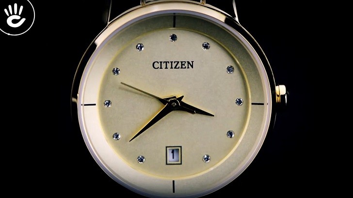 Đồng hồ Citizen EU6012-58P mạ vàng, đính pha lê Swarovski - Ảnh 3