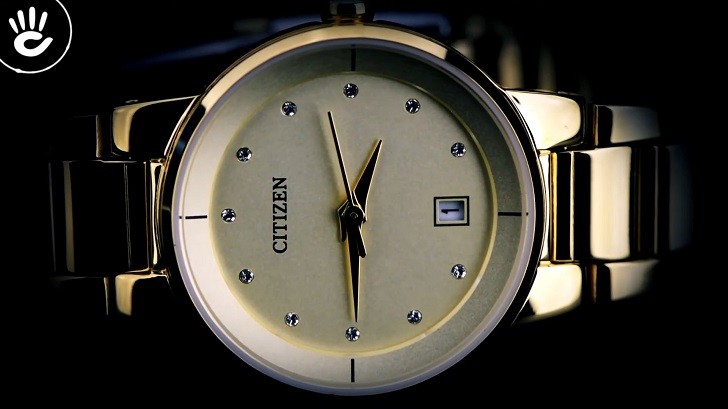 Đồng hồ Citizen EU6012-58P mạ vàng, đính pha lê Swarovski - Ảnh 6