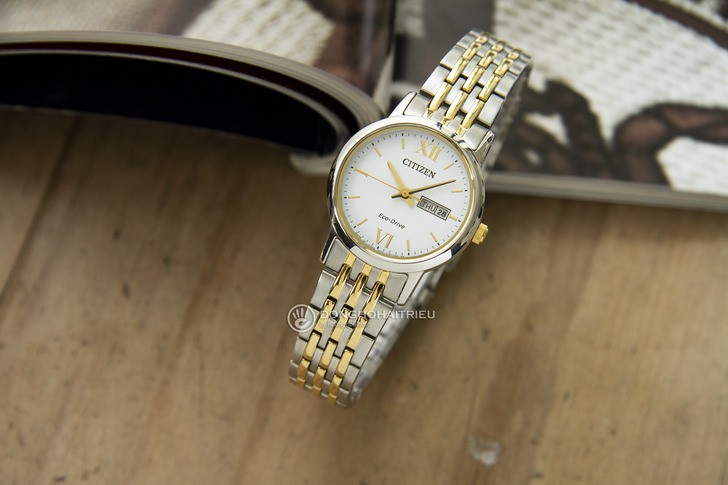Đồng hồ Citizen EW3254-87A thời trang, dây demi sang trọng