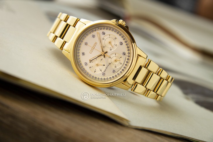 Đồng hồ Citizen FD2042-51P mạ vàng, đính pha lê sang trọng - Ảnh 1