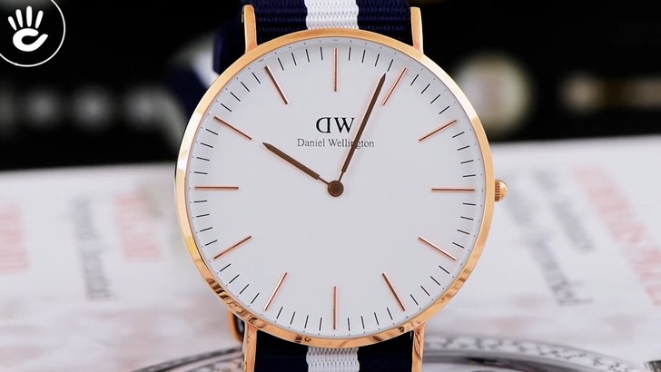 Đồng hồ Daniel Wellington DW00100004 siêu mỏng, dây vải Nato - Ảnh 2
