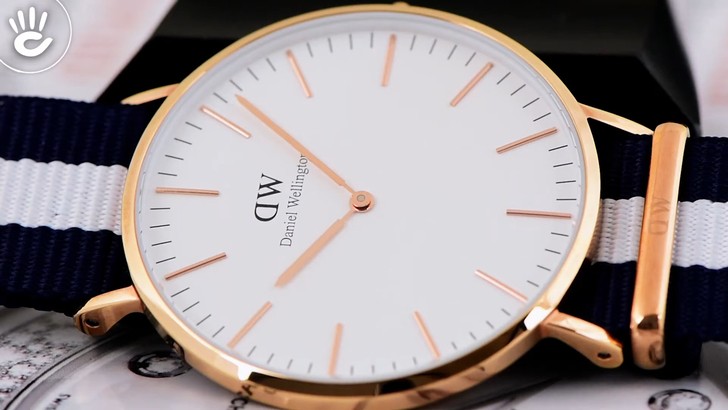 Đồng hồ Daniel Wellington DW00100004 siêu mỏng, dây vải Nato - Ảnh 3
