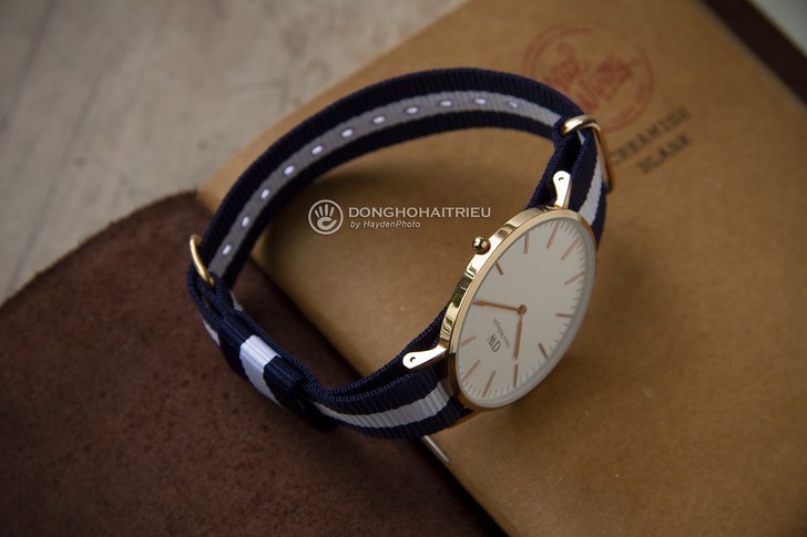 Đồng hồ Daniel Wellington DW00100004 siêu mỏng, dây vải Nato - Ảnh 5