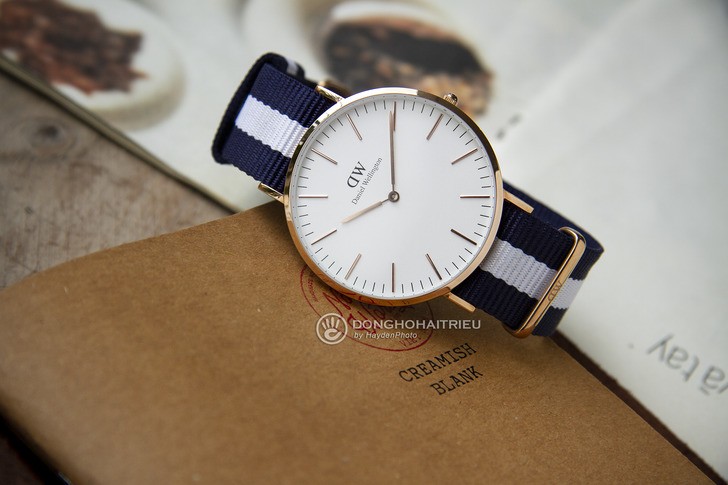 Đồng hồ Daniel Wellington DW00100004 siêu mỏng, dây vải Nato - Ảnh 6