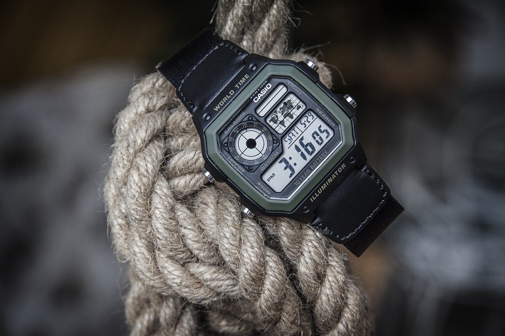 Đồng hồ Casio AE-1200WHB-1BVDF quân đội, hơn 10 tính năng - Ảnh 4
