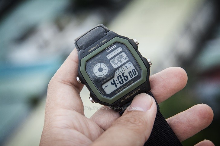 Đồng hồ Casio AE-1200WHB-1BVDF quân đội, hơn 10 tính năng - Ảnh 8