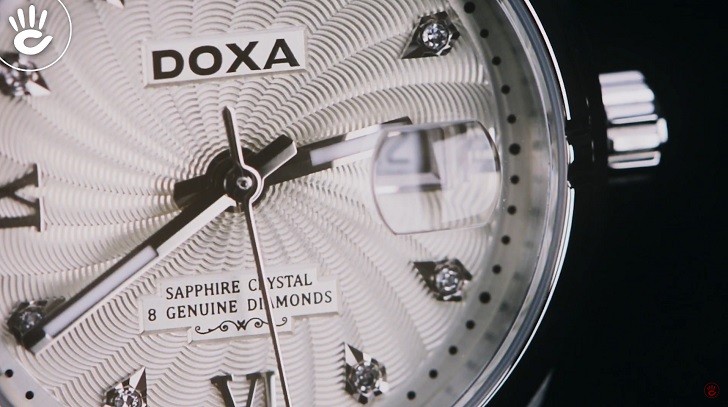 Đồng hồ Doxa D174SCM đính 8 viên kim cương, có dạ quang - ảnh: 4