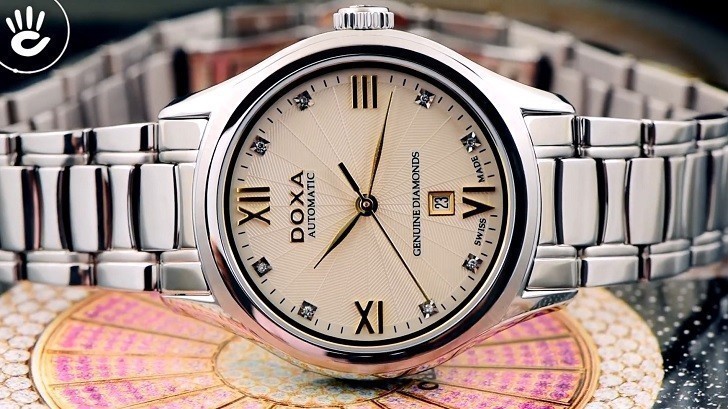 Đồng hồ Doxa D219SCM đính 8 viên kim cương, máy cơ Thụy Sĩ - Ảnh: 5