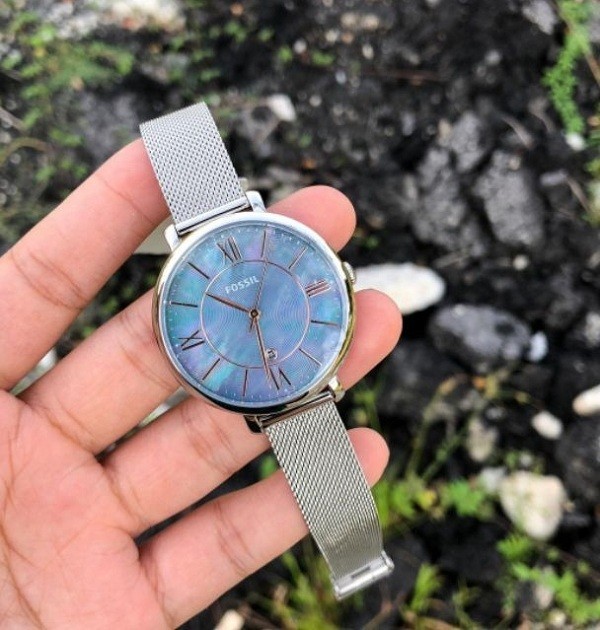 Đồng hồ Fossil ES4322 mặt số khảm trai vân nổi khác biệt - Ảnh 1