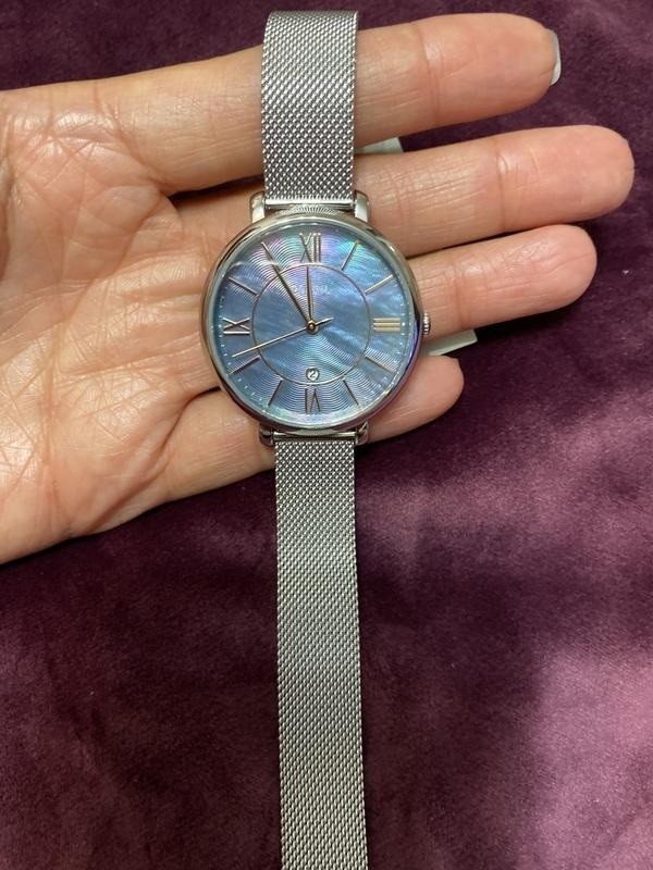 Đồng hồ Fossil ES4322 mặt số khảm trai vân nổi khác biệt - Ảnh 3