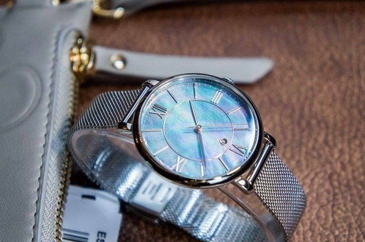 Đồng hồ Fossil ES4322 mặt số khảm trai vân nổi khác biệt - Ảnh 4