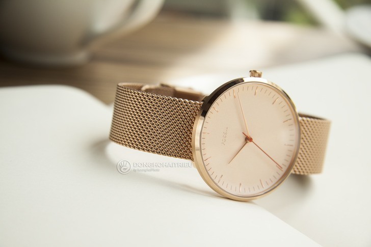 Đồng hồ nữ Fossil ES4425 máy pin màu vàng hồng thời thượng - Ảnh 3