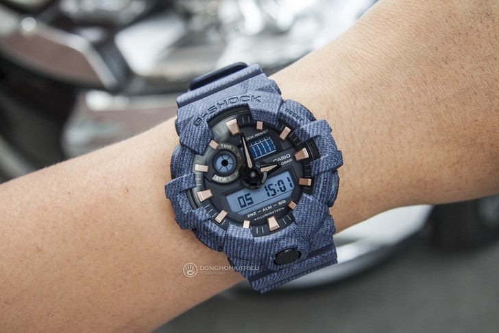 G-Shock GA-700DE-2ADR tông xanh thời trang, siêu tính năng - Ảnh 2