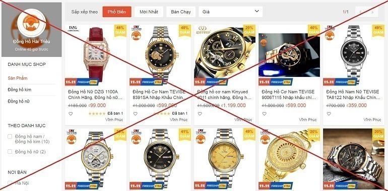 Hàng loạt cửa hàng mạo danh Đồng Hồ Hải Triều để lừa đảo - Ảnh: 2