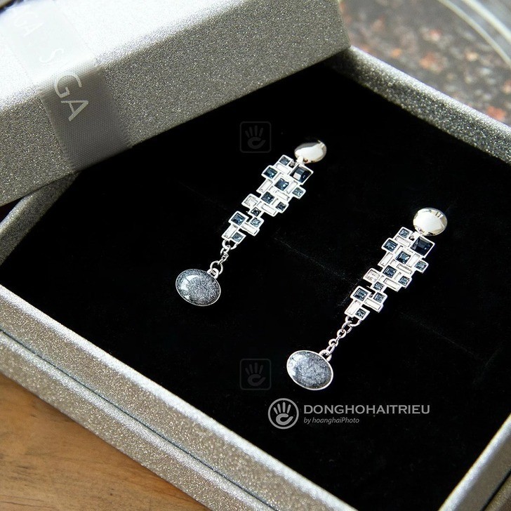 Sức hút hoa tai Saga 00126 SVBL-RH đính đá Swarovski cao cấp - Ảnh 3