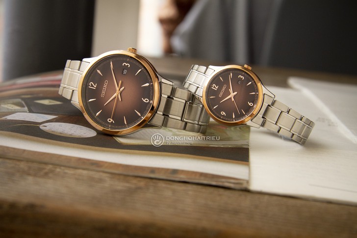 Đồng hồ Seiko SGEH90P1 máy quartz, mặt số màu nâu ấn tượng - Ảnh 5