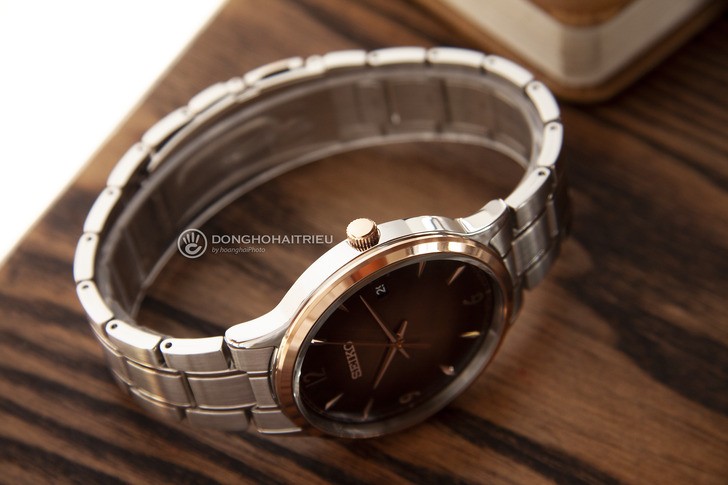 Đồng hồ Seiko SGEH90P1 máy quartz, mặt số màu nâu ấn tượng - Ảnh 6