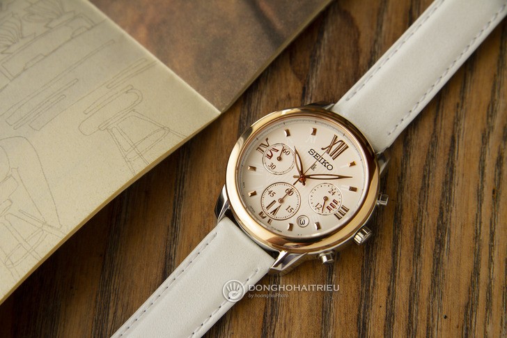 Đồng hồ Seiko SRWZ84P1 tông trắng trẻ trung, có Chronograph - Ảnh 1