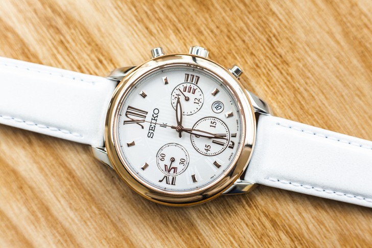 Đồng hồ Seiko SRWZ84P1 tông trắng trẻ trung, có Chronograph - Ảnh 6