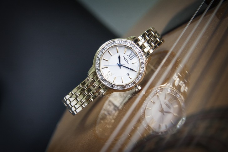 Đồng hồ nữ Seiko SXDG76P1 mạ vàng, đính pha lê sang trọng - Ảnh 3