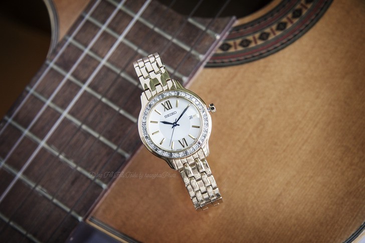 Đồng hồ nữ Seiko SXDG76P1 mạ vàng, đính pha lê sang trọng - Ảnh 7
