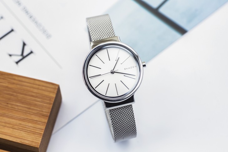 Đồng hồ nữ Skagen SKW2478 siêu mỏng, dây lưới thời trang - Ảnh 1