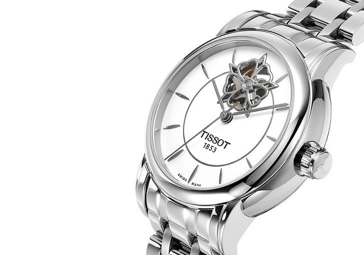 Đồng hồ Tissot T050.207.11.011.04 trang trí hình hoa lộ cơ - Ảnh 5