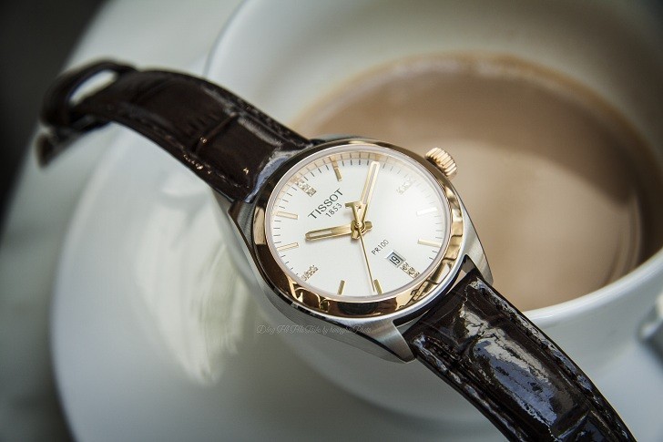 Đồng hồ Tissot T101.210.26.036.00 vạch số đính kim cương - Ảnh 1