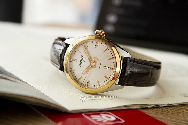 Đồng hồ Tissot T101.210.26.036.00 vạch số đính kim cương - Ảnh 2