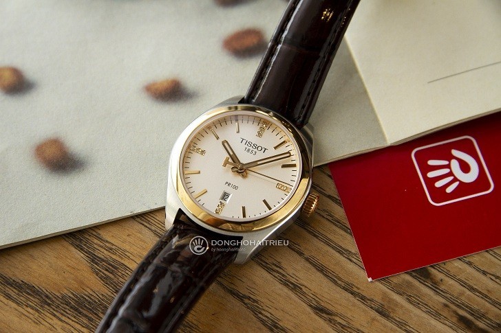 Đồng hồ Tissot T101.210.26.036.00 vạch số đính kim cương - Ảnh 3