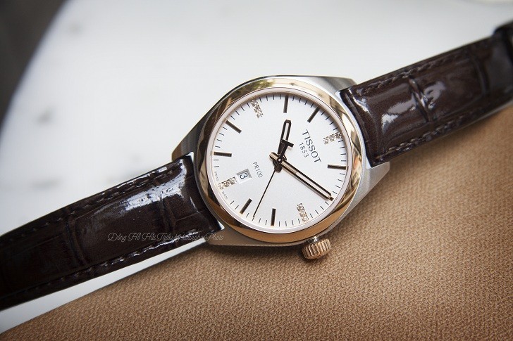 Đồng hồ Tissot T101.210.26.036.00 vạch số đính kim cương - Ảnh 4