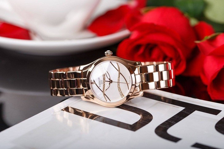 Đồng hồ Tissot T112.210.33.111.00 dải lụa pha lê trên xà cừ - Ảnh 3