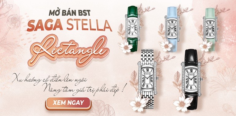 Mở bán BST đồng hồ Saga Stella Retangle
