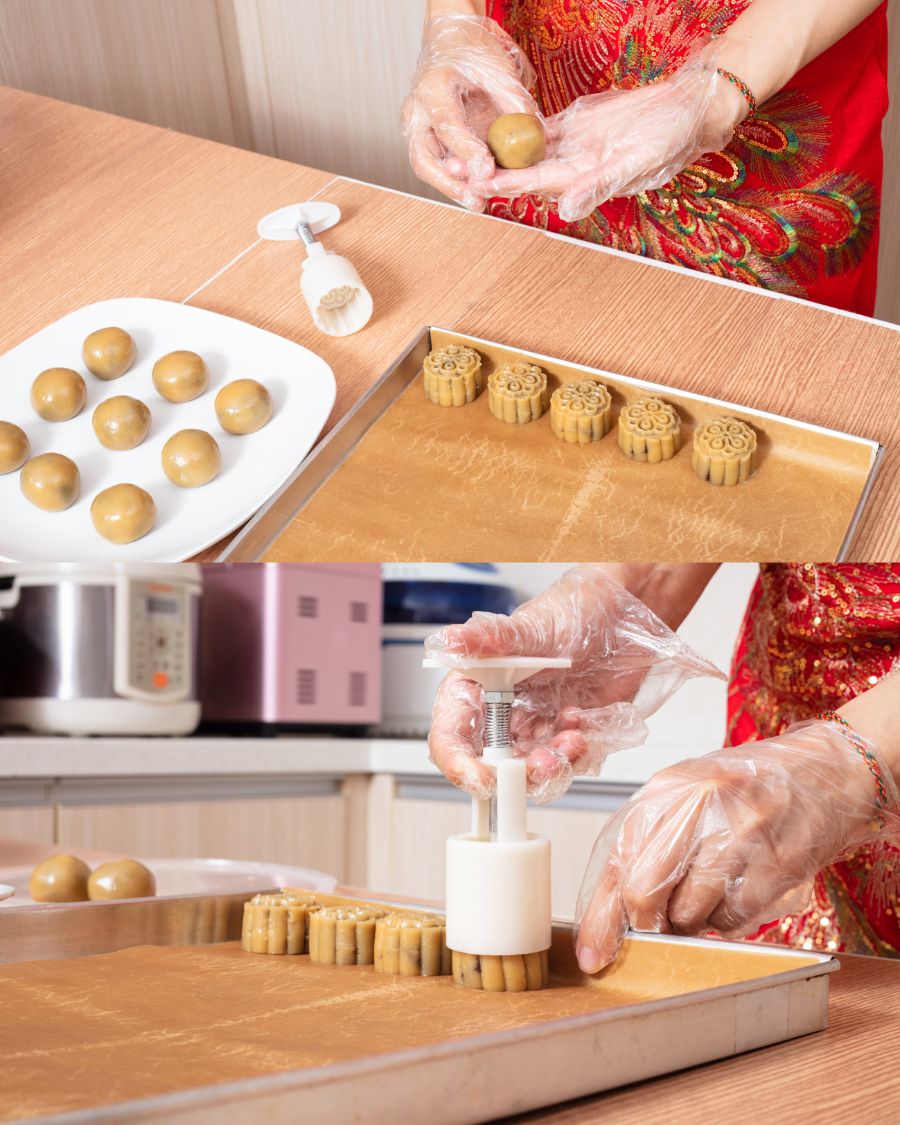 Cách làm bánh trung thu bằng nồi chiên không dầu siêu dễ dàng, thơm ngon - Ảnh 8