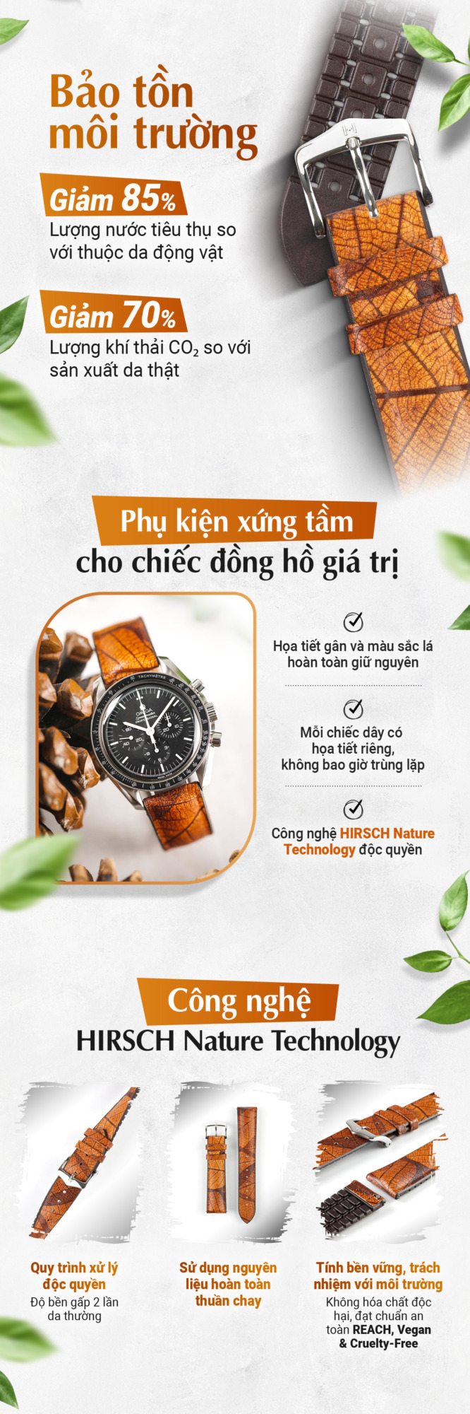 Banner dây da đồng hồ Hirsch Leaf - Ảnh 2