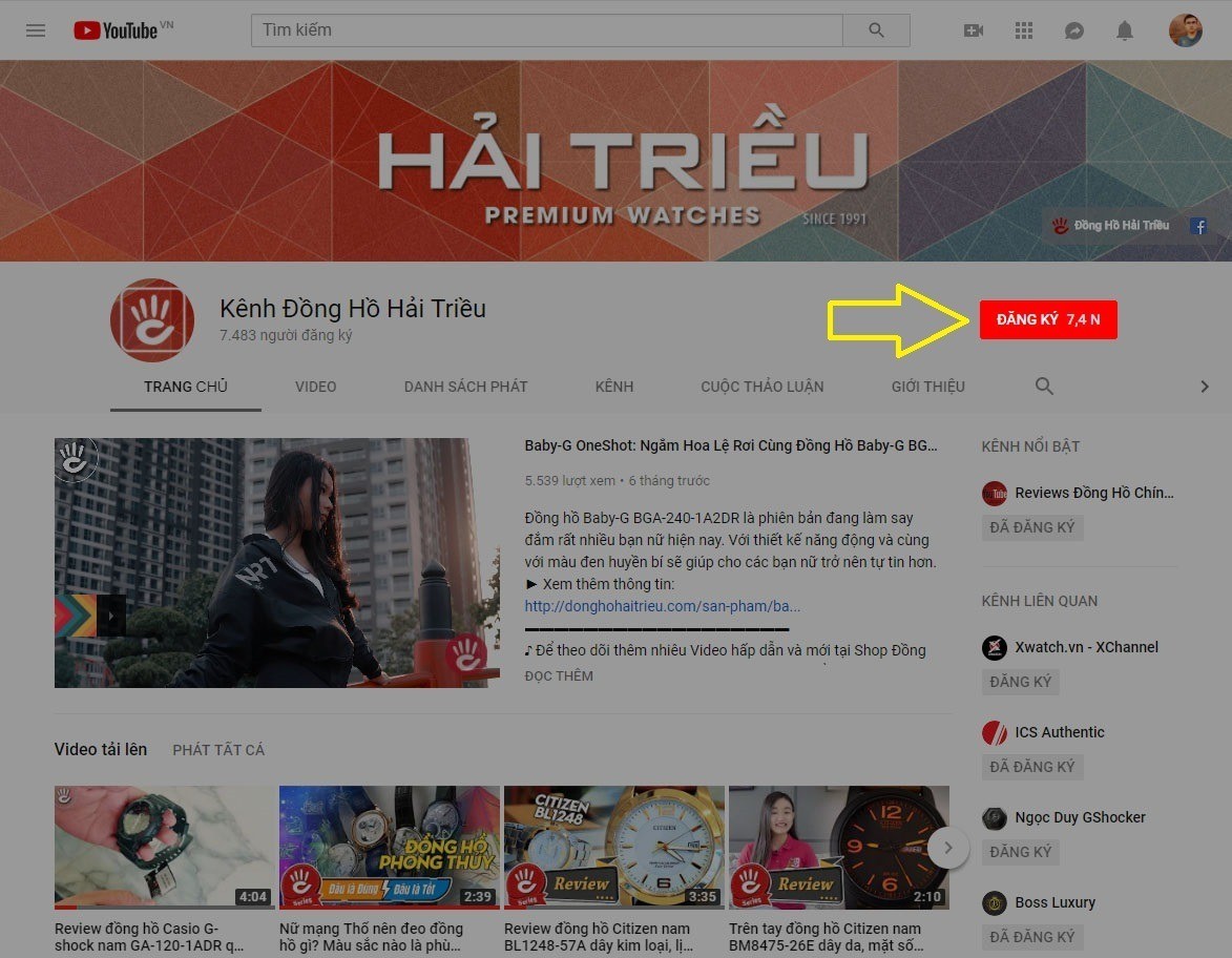 Kênh Youtube Đồng Hồ Hải Triều