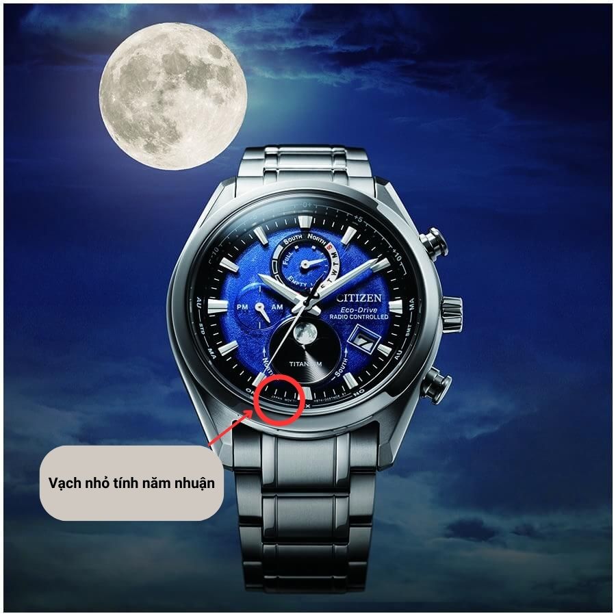 Cách chỉnh đồng hồ Citizen Radio Controlled theo năm nhuận tương ứng với từng vạch tương ứng với +1, +2, +3, +4 - ảnh 3