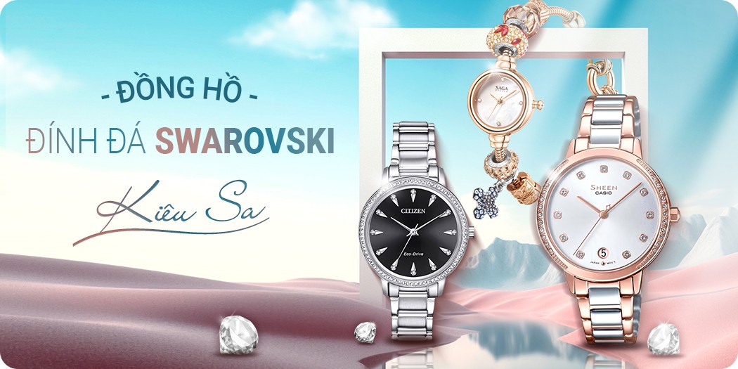 Đồng hồ đính đá Swarovski chính hãng
