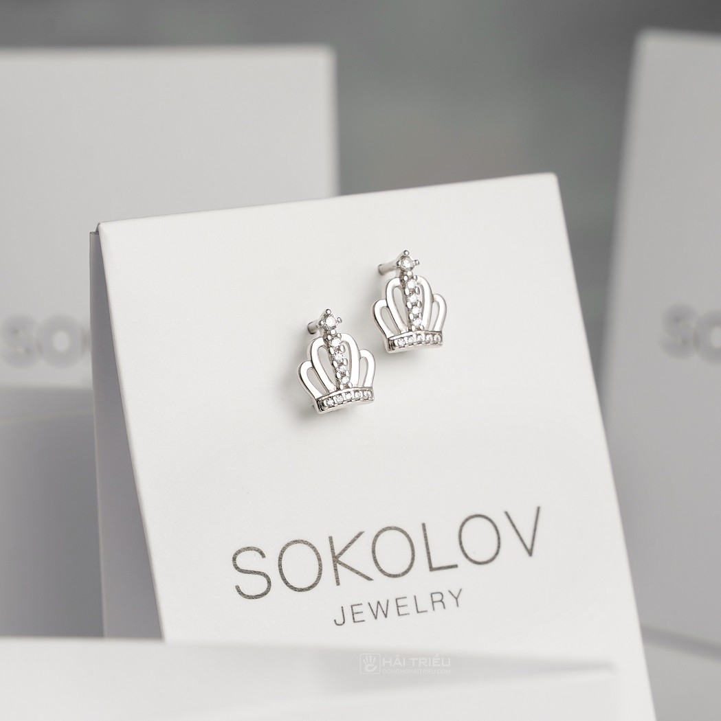 Bông tai Sokolov làm từ bạc 925 sang trọng