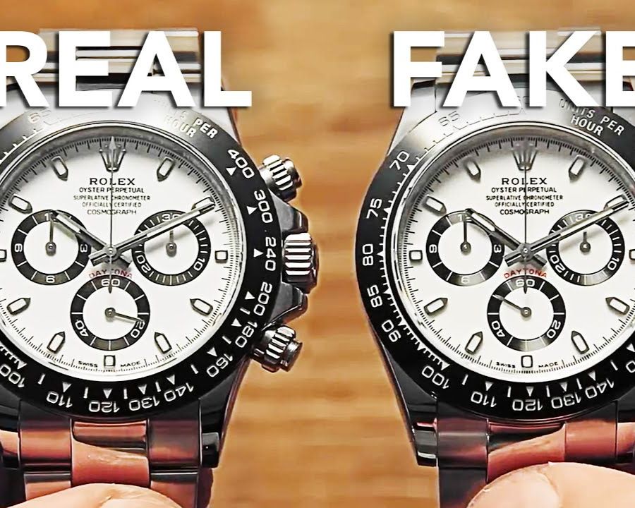 Đồng hồ Rolex Fake (trái) và Rolex thật (phải)