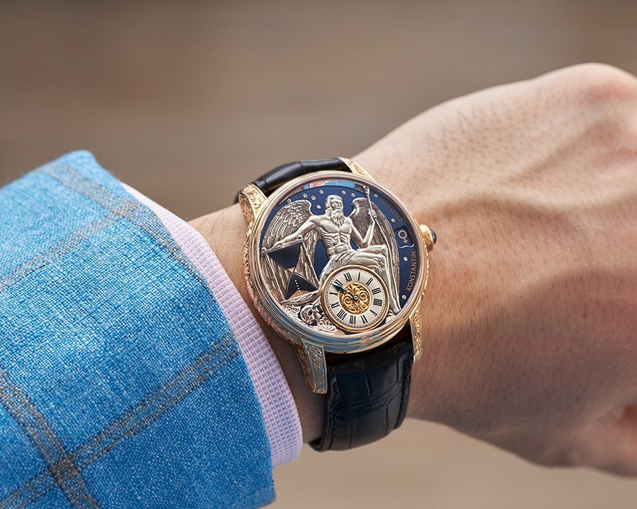 Đồng hồ Konstantin Chaykin Carpe Diem với bức phù điêu thần thời gian Chronos - ảnh 4