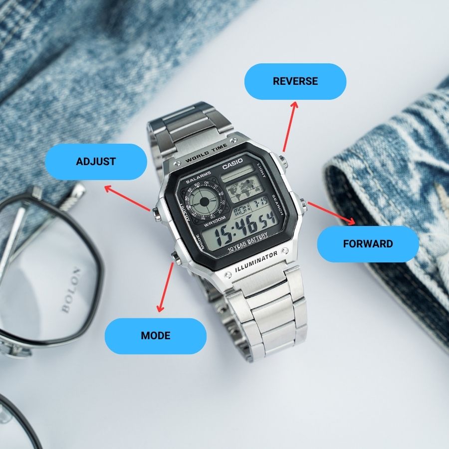 cách chỉnh đồng hồ casio 4 nút